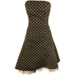 Vintage Jessica McClintock for Gunne Sax strapless polka dot dress